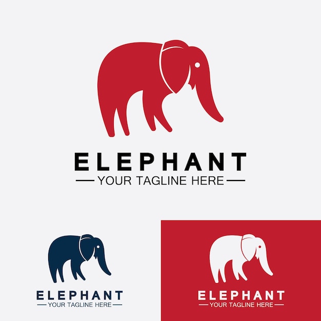 Modello di disegno dell'illustratore di vettore del logo dell'elefante