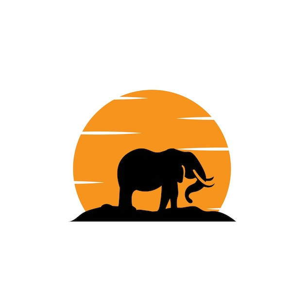 象のロゴとベクトルテンプレート