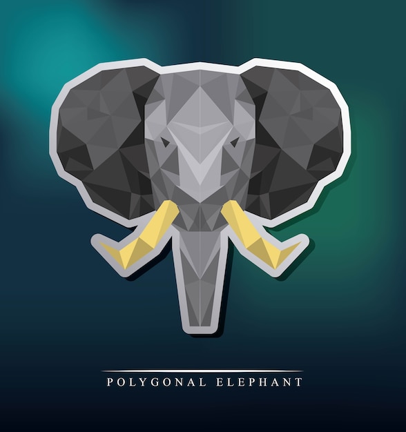 Vector elephant low poly