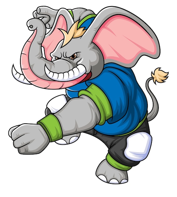 The elephant mascot of American football complete with player clothe