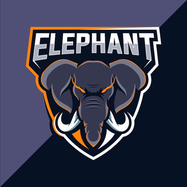 Elefante mascotte esport logo design