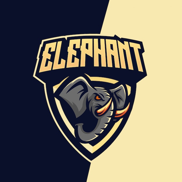 Vettore logo esport mascotte elefante