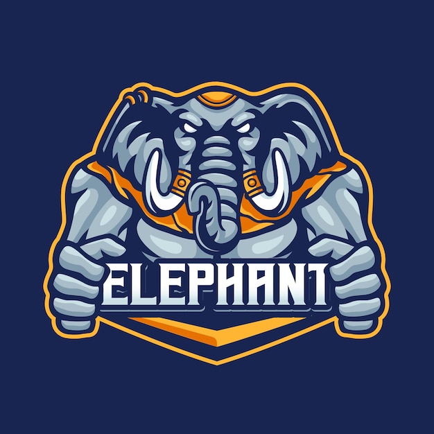 Mascotte elefante e logo esport