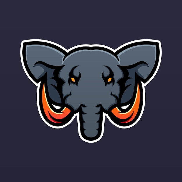 Elephant mascot logo design template