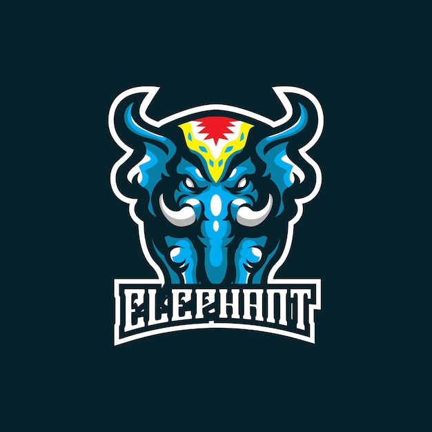 Вектор дизайна логотипа талисмана слона с современным концептуальным стилем иллюстрации для печати бейджей, эмблем и футболок. иллюстрация слона.