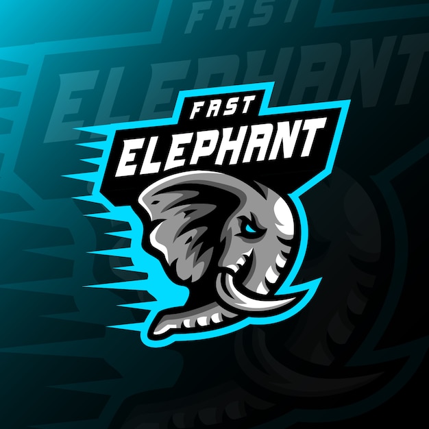 Elephant mascot logo esport illustration gaming