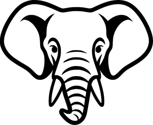 Vector elephant minimalist and flat logo vector illustration