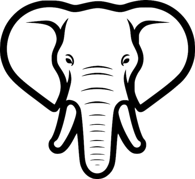 Elephant Minimalist and Flat Logo Vector illustration