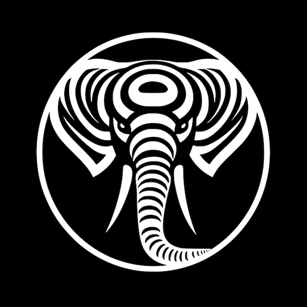 Vettore illustrazione vettoriale di elephant minimalist e flat logo