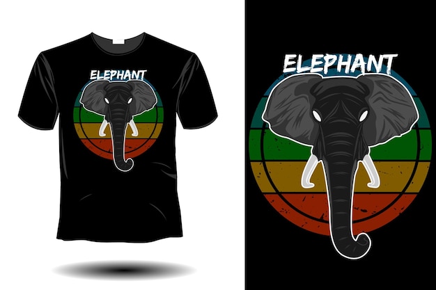 코끼리 이랑 복고풍 빈티지 디자인