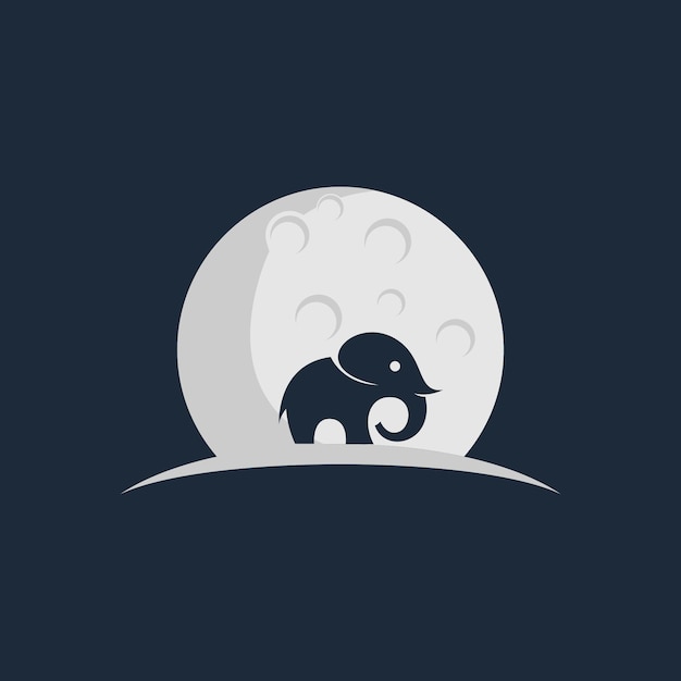 Elephant and moon logo