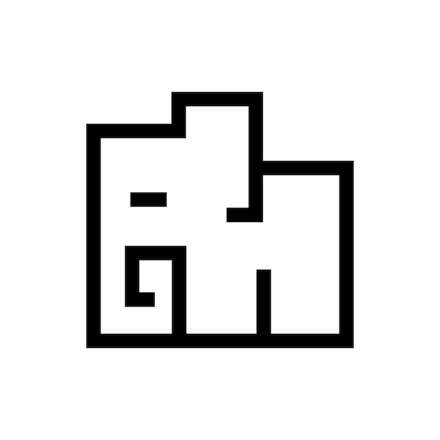 Линейная иконка пиктограммы слона на белом фоне Векторный клипарт