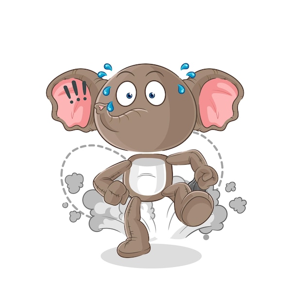 Elephant running illustration character vector