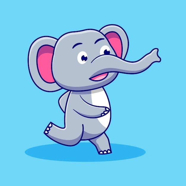 Elephant running illustration