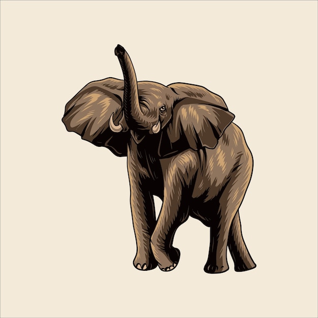 Vector elephant savannah