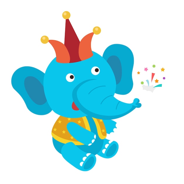 Elephant show illustration vector on white background