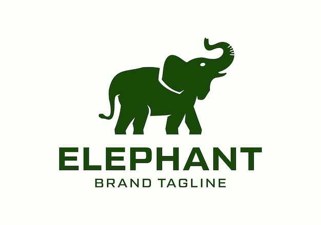 Disegno di illustrazione vettoriale dell'icona del logo della silhouette dell'elefante