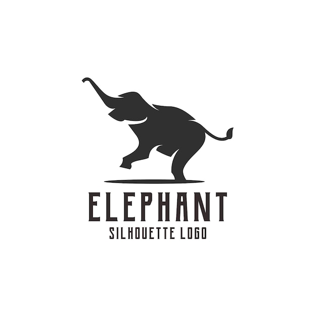 Abstract dell'illustrazione del logo della siluetta dell'elefante