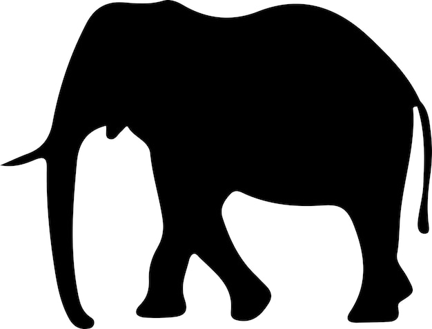 Elephant Silhouette Vector illustration White Background