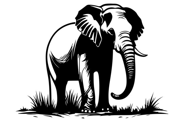 Elephant Silhouette Vector Illustration