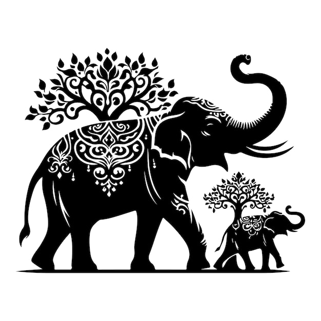 Vector elephant silhouette vector