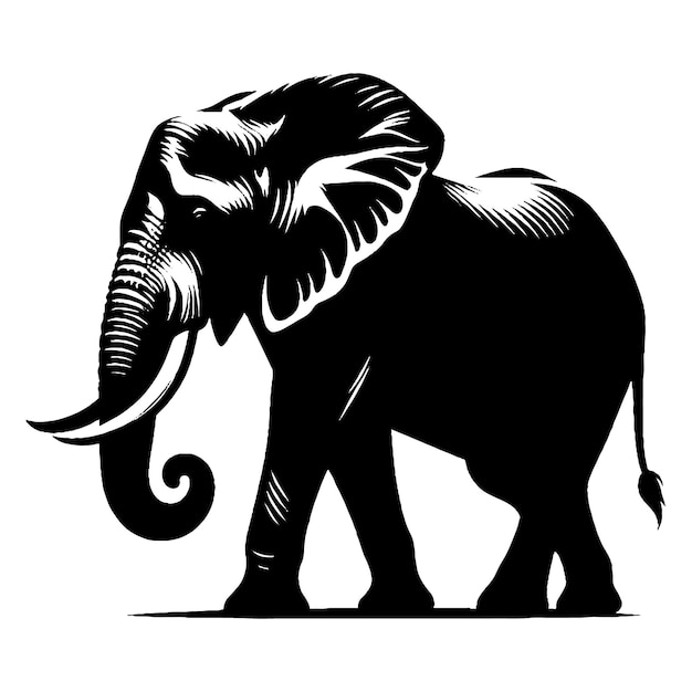 Vector elephant silhouette vector