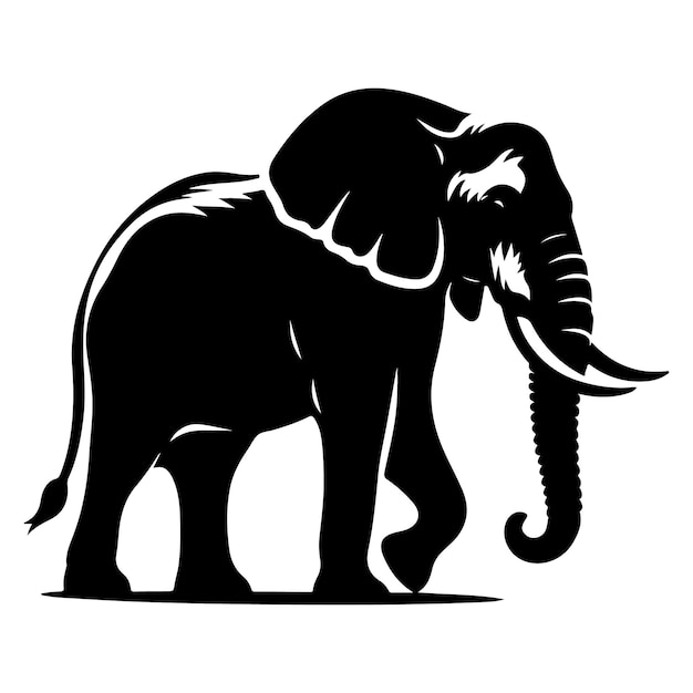 Vettore della silhouette dell'elefante