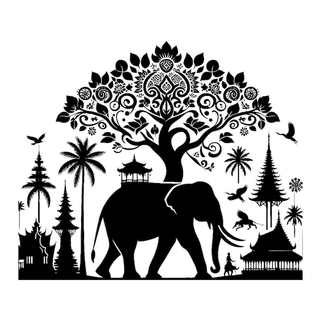 Elephant Silhouette Vector