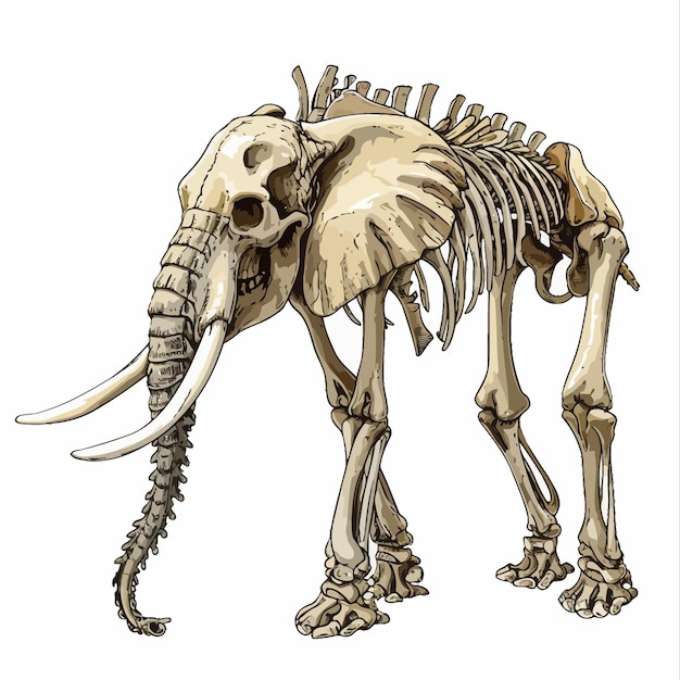 Vector elephant skeleton vector