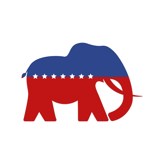 ベクトル アメリカ合衆国共和党の象のシンボル - ベクトルイラスト