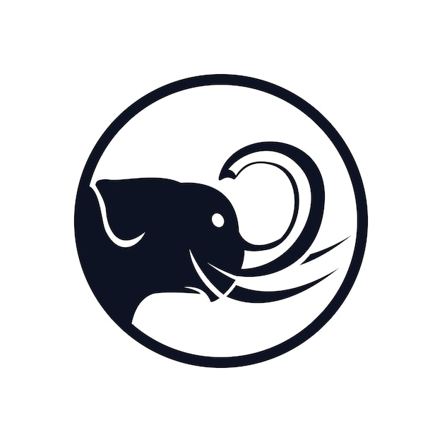 Disegno di logo di vettore di elefante