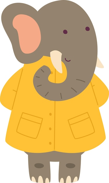 Elephant Wearing Raincoat