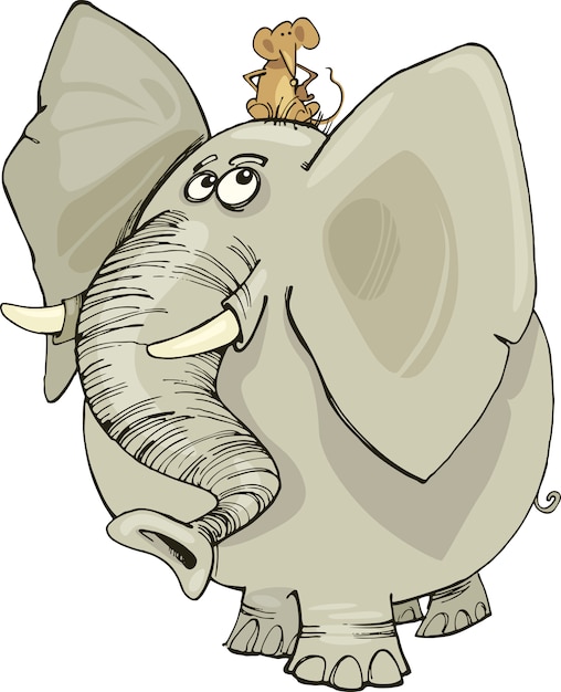 Elefante con il mouse