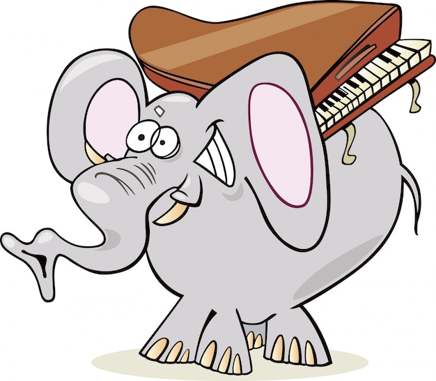 Elephant with piano