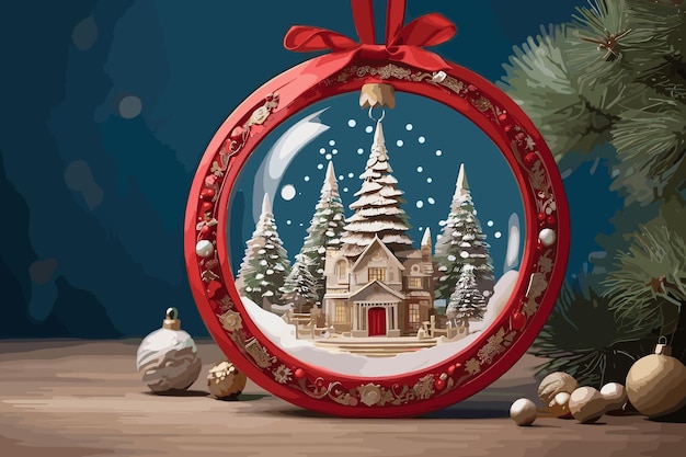 プレミアムなクリスマスツリー装飾のロゴでお祝いの装飾を高めます