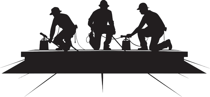Vector elevated effort a roofing icon with style skyward specialist a roof workers symbol