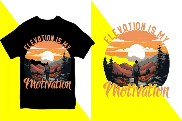 Vettore elevation is my motivation t-shirt design illustrazione vettoriale