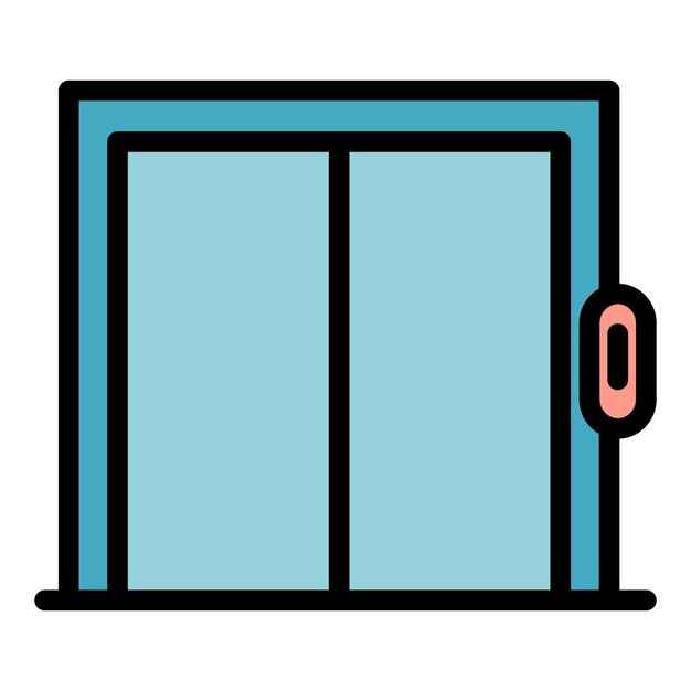 Vector elevator doors icon outline elevator doors vector icon color flat isolated