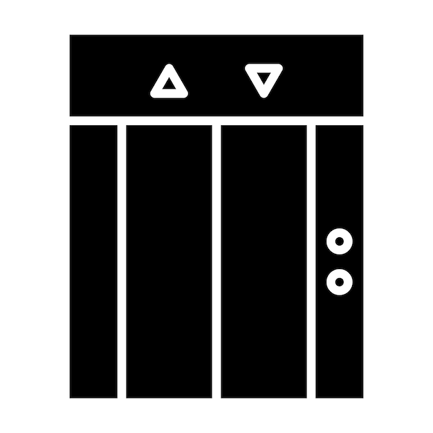 Vector elevator glyph solid black illustration