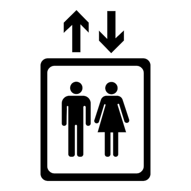 Modello di disegno vettoriale del logo dell'icona dell'ascensore
