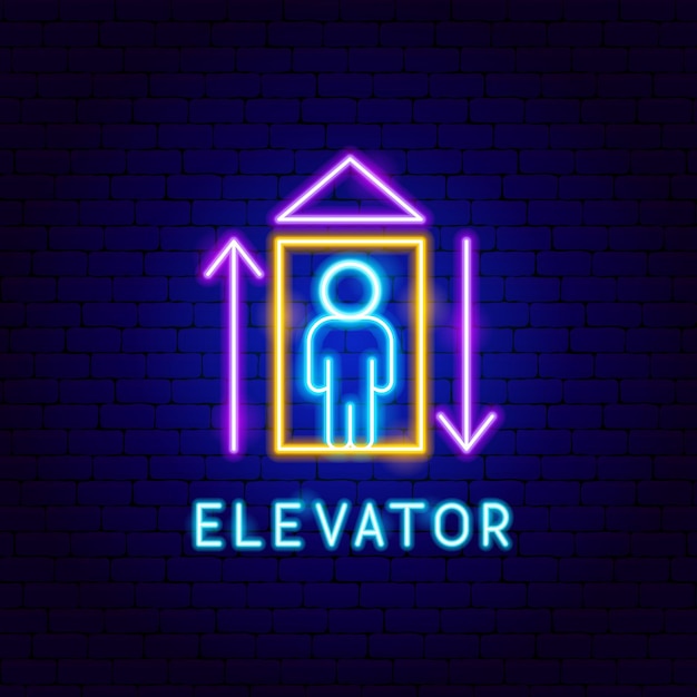 Elevator Neon Label