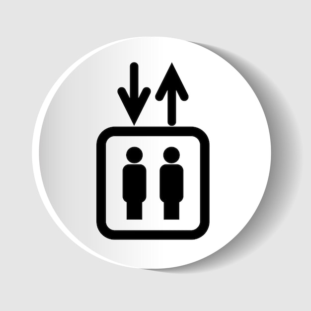 Значок вектора лифта круглая кнопка для веб-дизайна и мобильных приложений