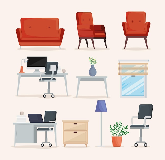 Eleven home spaces icons