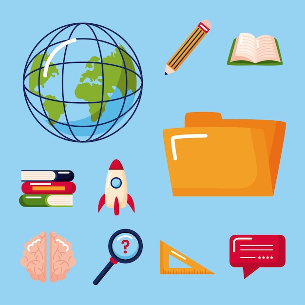 Vector eleven knowledge management icons