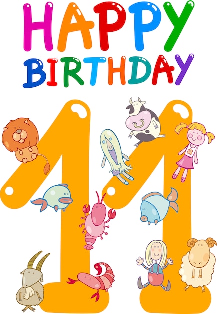 eleventh birthday anniversary design