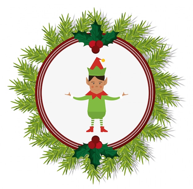 Vector elf cartoon of christmas season