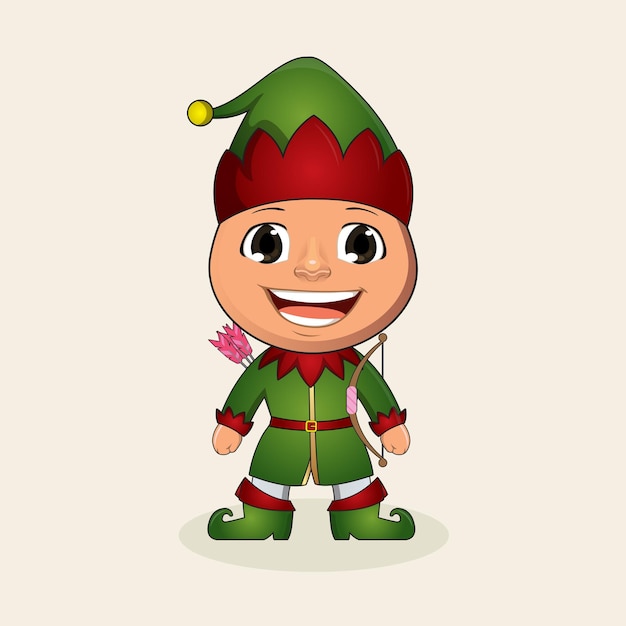 Elf Cartoon karakter glimlachend vector