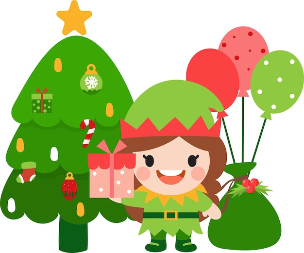 Elf clipart Merry Christmas and happy new year