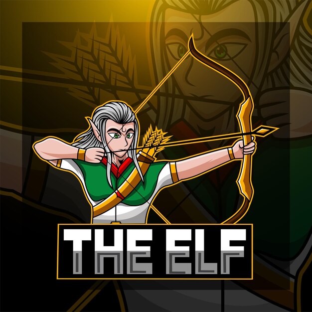 Design del logo della mascotte esport degli elfi