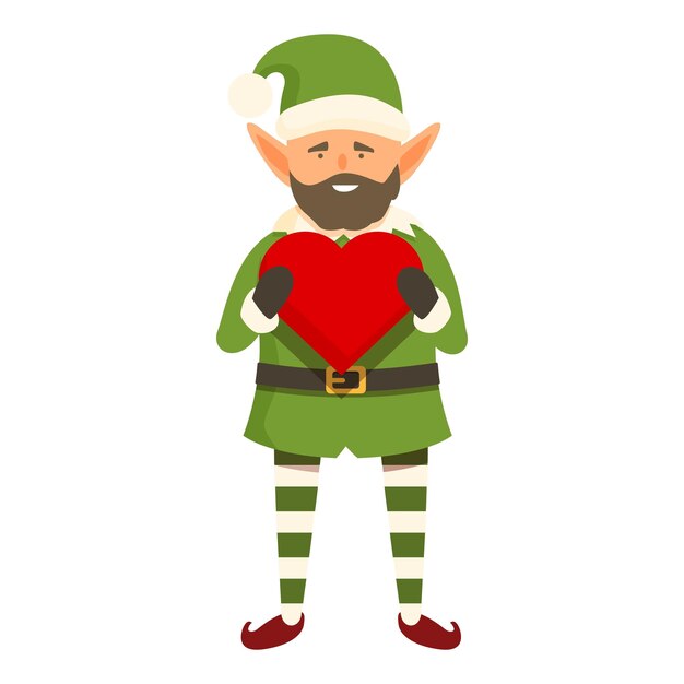 Elf neem rood hart icoon cartoon vector Liefde vakantie feest